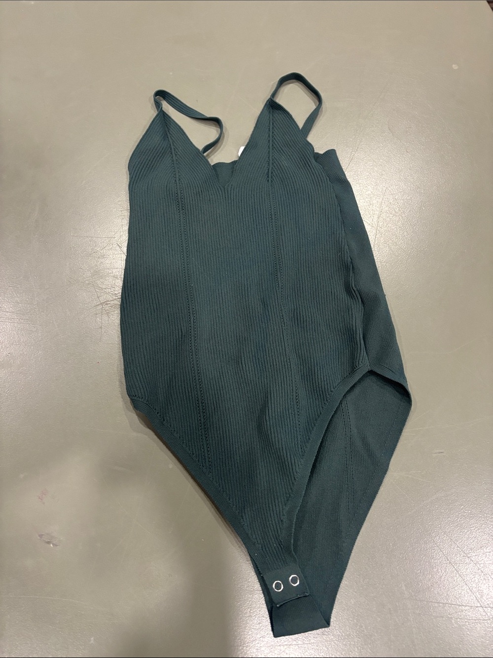 Women’s Deep Teal Ribbed One-Piece Bodysuit